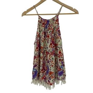 19 Cooper beautiful boho tank top with tassels around bottom, M